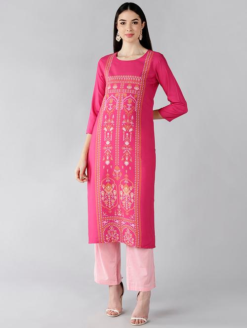 printed straight kurta - 19346676 - Very Small Image - 1