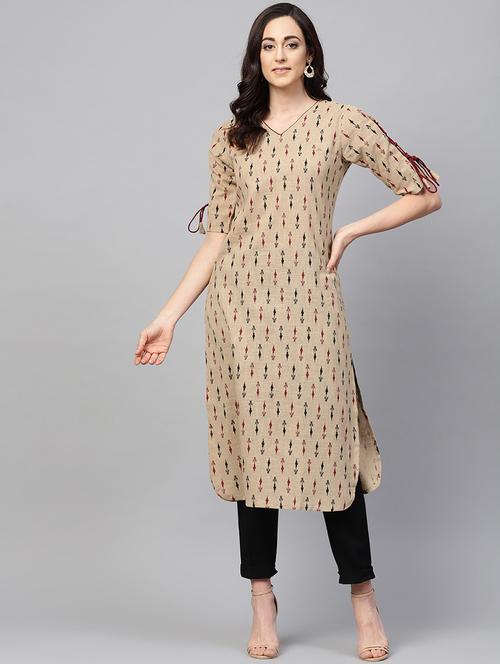 printed straight kurta - 19346748 - Very Small Image - 1
