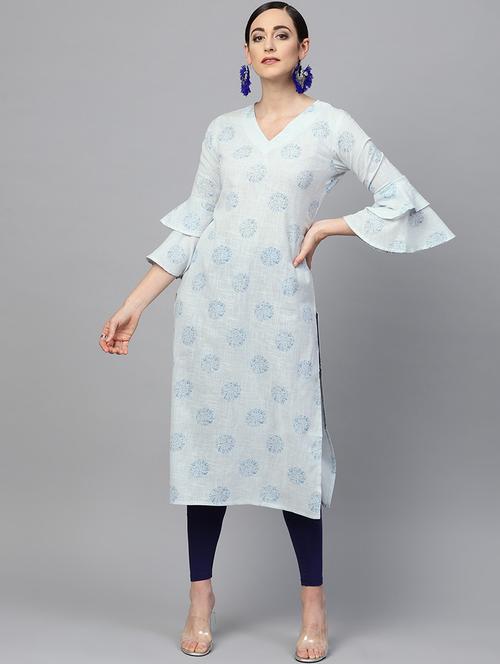 printed straight kurta - 19346751 - Very Small Image - 1