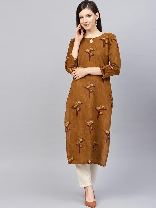 printed straight kurta - 19346760 - Very Small Image - 1