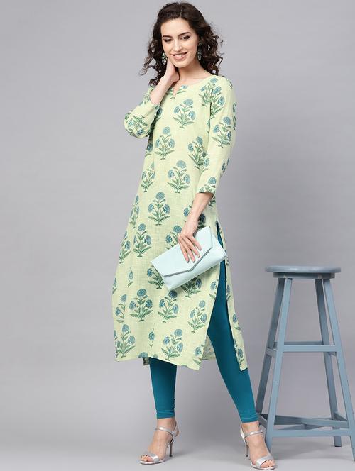 printed straight kurta - 19346762 - Very Small Image - 1