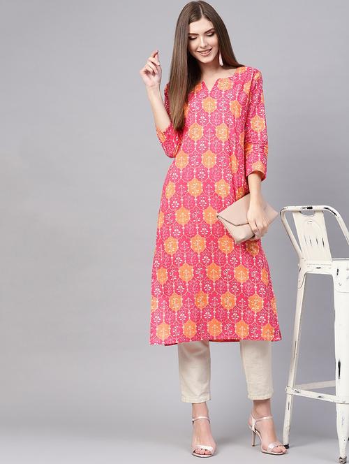 printed straight kurta - 19346774 - Very Small Image - 1