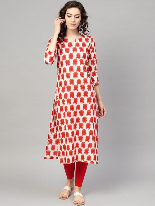 printed straight kurta - 19346796 - Very Small Image - 1