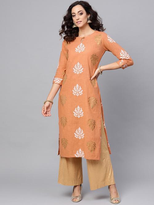 printed straight kurta - 19346809 - Very Small Image - 1
