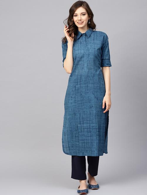 printed straight kurta - 19346829 - Very Small Image - 1