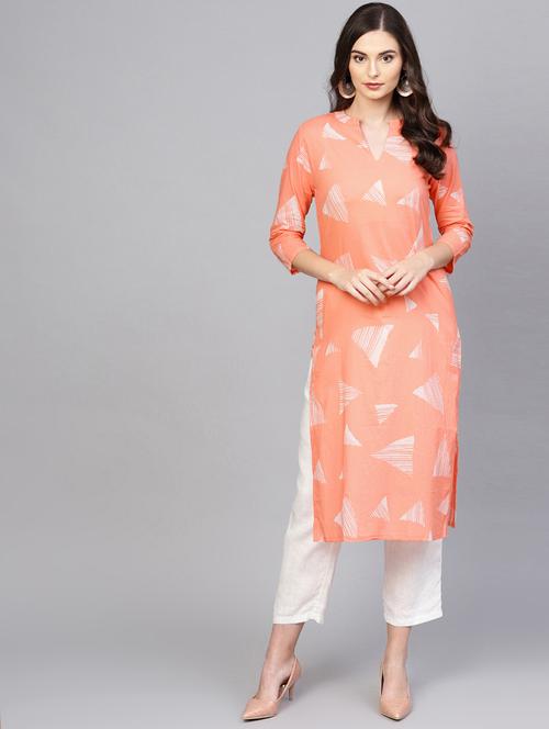 printed straight kurta - 19346832 - Very Small Image - 1