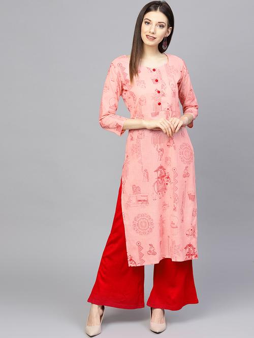printed straight kurta - 19346836 - Very Small Image - 1