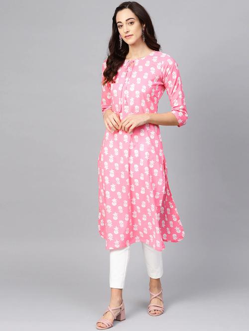 printed straight kurta - 19346837 - Very Small Image - 1