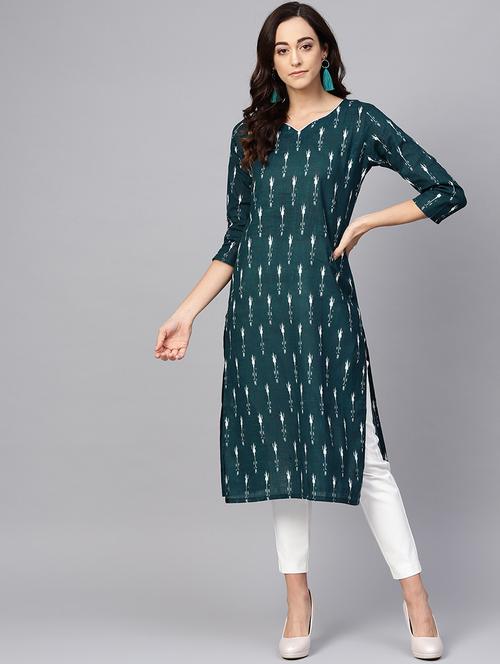 printed straight kurta - 19346838 - Very Small Image - 1