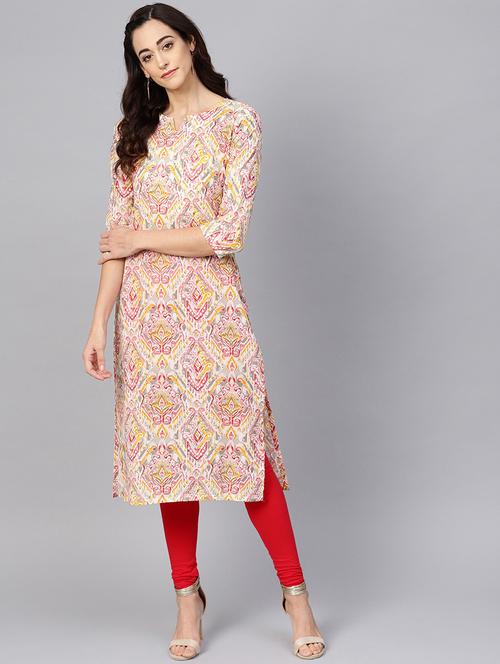 printed straight kurta - 19346847 - Very Small Image - 1