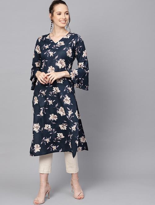 printed straight kurta - 19346890 - Very Small Image - 1