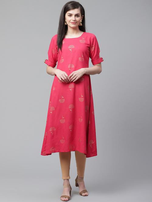red printed a-line kurta - 19347055 - Very Small Image - 1