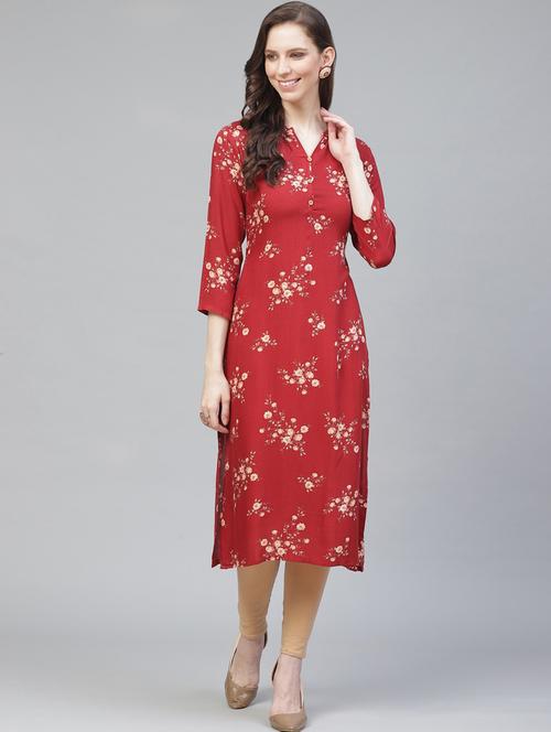 women's straight kurta - 19347372 - Very Small Image - 1