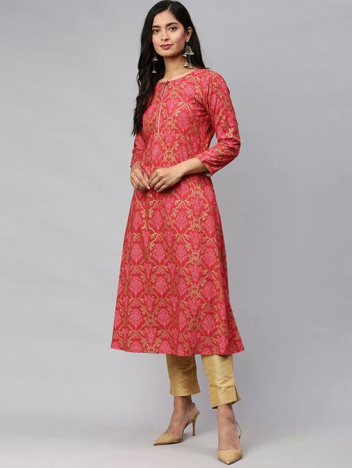 red printed a-line kurta - 19347733 - Very Small Image - 1