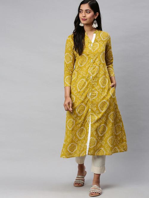 women's front slit kurta - 19347735 - Very Small Image - 1