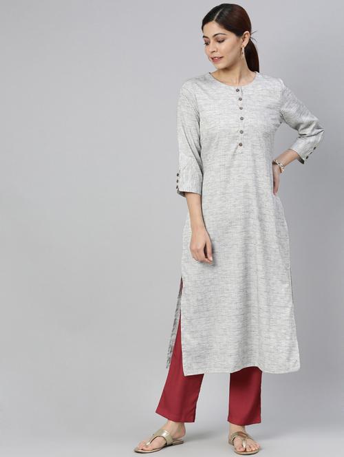green solid straight kurta - 19347980 - Very Small Image - 1