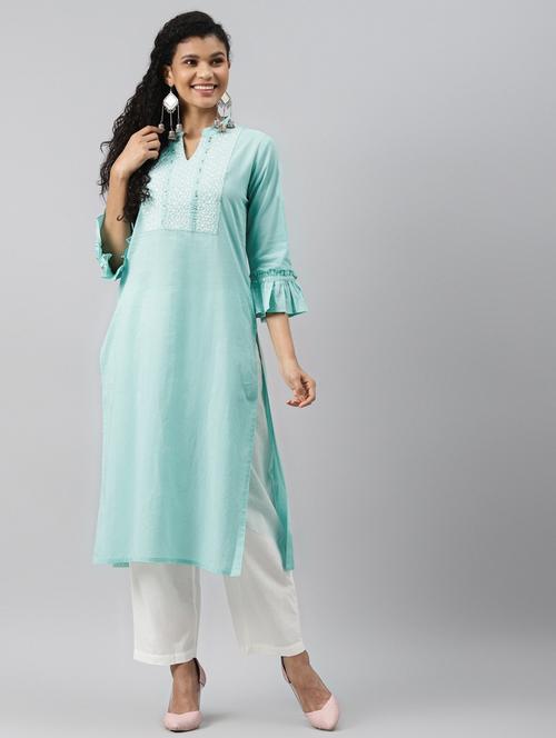 mandarin collar printed straight kurta - 19348067 - Very Small Image - 1