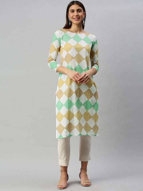 multi color cotton straight kurta - 19348228 - Very Small Image - 1