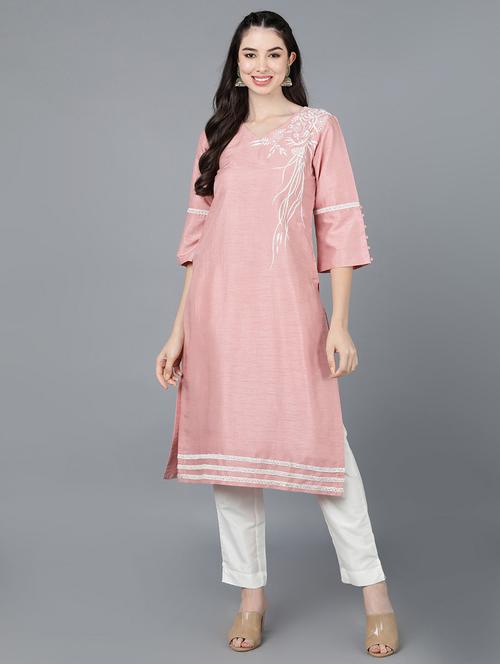 women's straight kurta - 19348319 - Very Small Image - 1