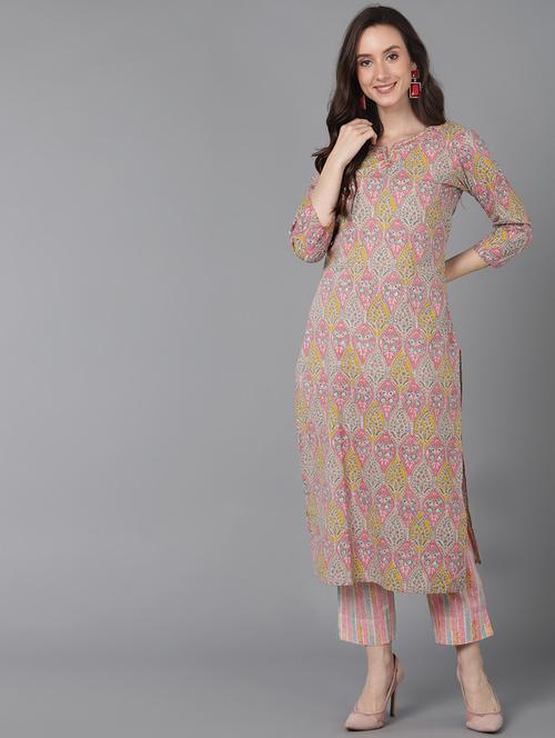 printed straight kurta - 19348474 - Very Small Image - 1