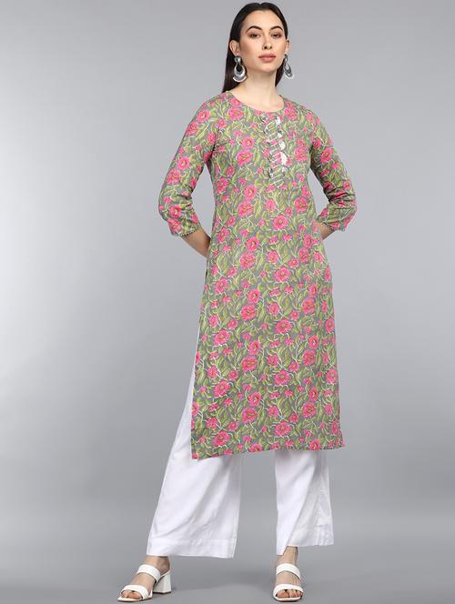women's straight kurta - 19348761 - Very Small Image - 1
