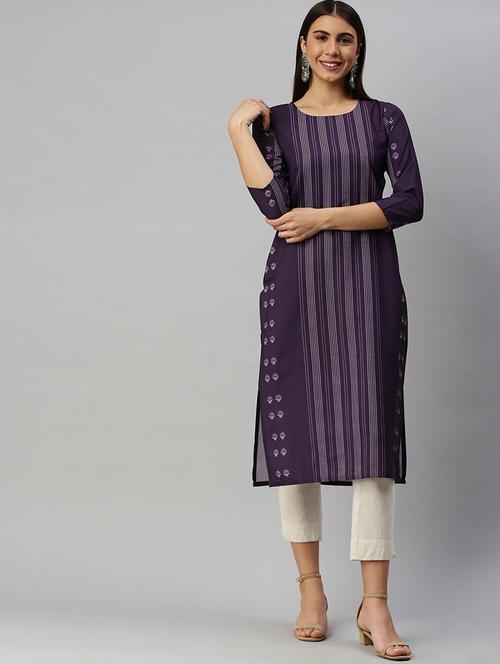 striped straight kurta - 19348870 - Very Small Image - 1
