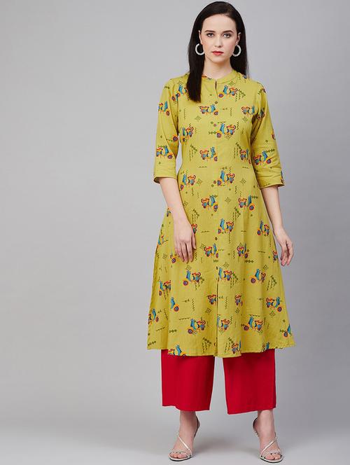 printed straight kurta - 19348888 - Very Small Image - 1