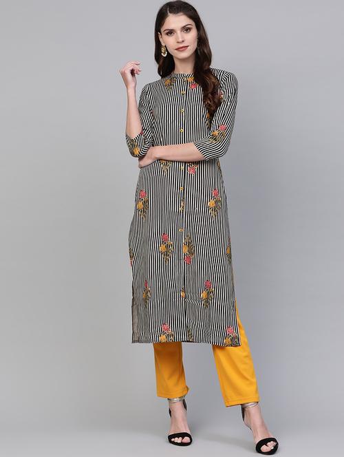 striped straight kurta - 19348898 - Very Small Image - 1