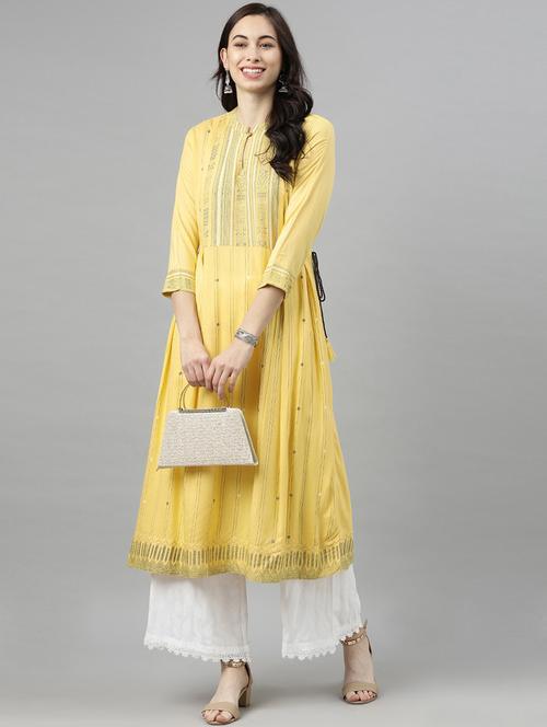 striped a-line kurta - 19348926 - Very Small Image - 1