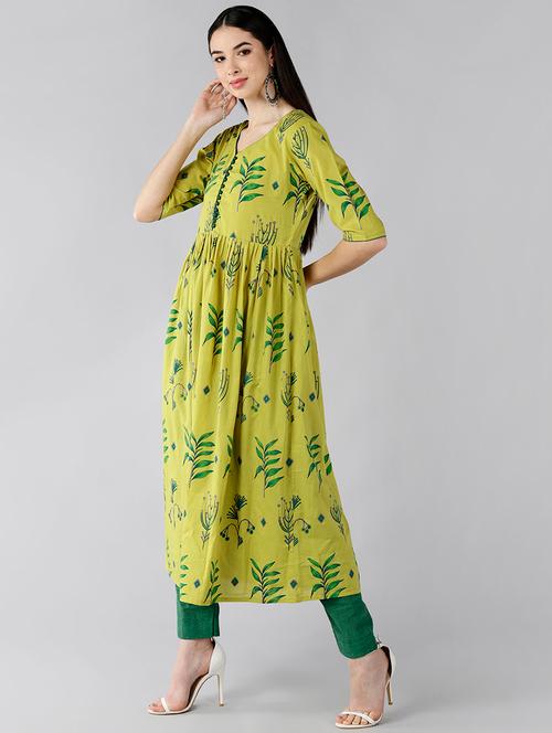printed straight kurta - 19348939 - Very Small Image - 1