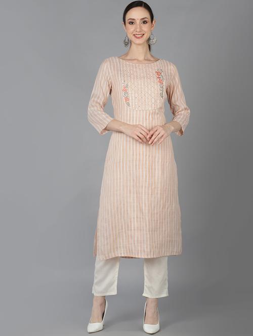 striped straight kurta - 19349031 - Very Small Image - 1