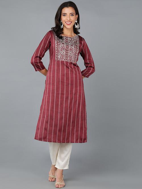 striped straight kurta - 19349079 - Very Small Image - 1