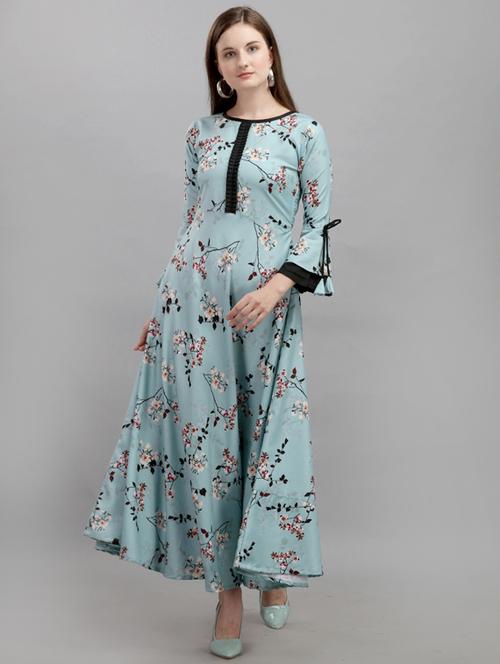 light blue printed kurta - 19349151 - Very Small Image - 1