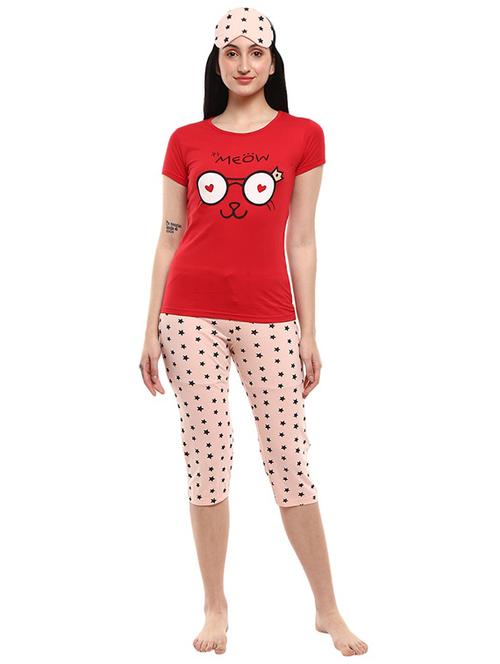 printed nightwear top and bottom set - 19349526 - Very Small Image - 1