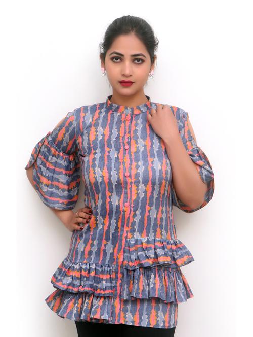 multi colored viscose regular top - 19350144 - Very Small Image - 1