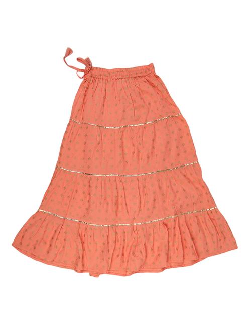 orange polyester flared skirt - 19350552 - Very Small Image - 1