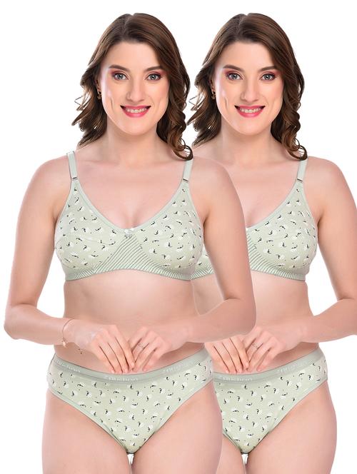 pack of 2 cotton bras and panty set - 19350821 - Very Small Image - 1