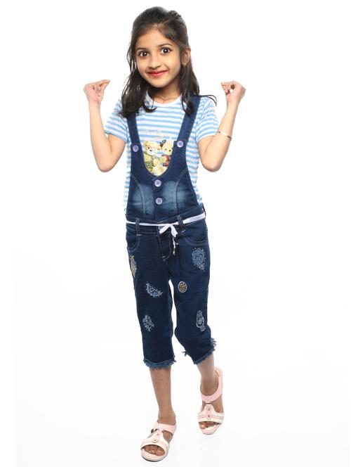solids denim dungarees - 19350882 - Very Small Image - 1