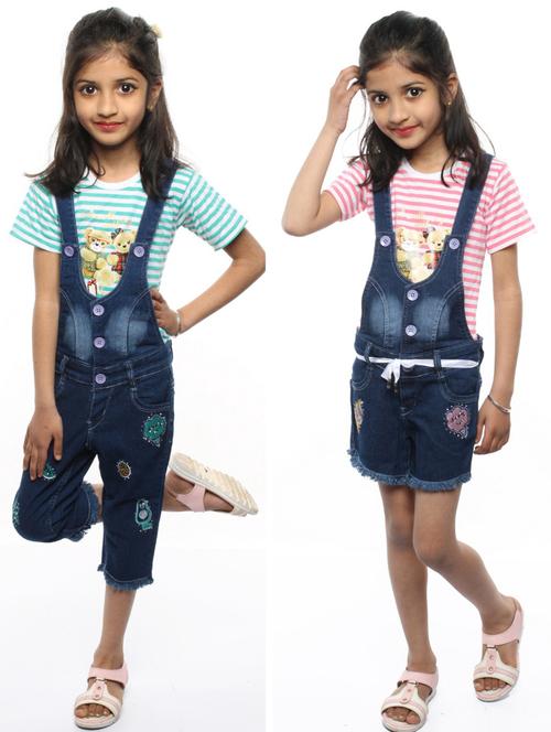 combo pack of denim dungarees - 19350891 - Very Small Image - 1