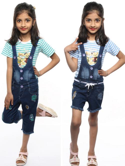 combo pack of denim dungarees - 19350895 - Very Small Image - 1