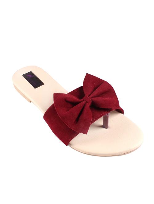 solid bow detailed slip on flats - 19351415 - Very Small Image - 1