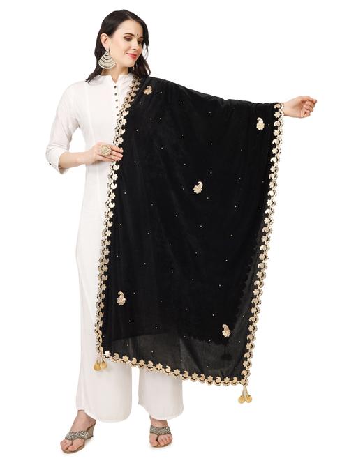 black velvet dupatta - 19351517 - Very Small Image - 1