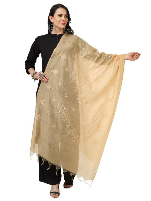 gold cotton dupatta - 19351543 - Very Small Image - 1