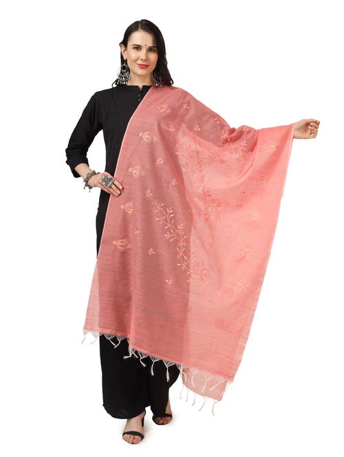 peach cotton dupatta - 19351545 - Very Small Image - 1
