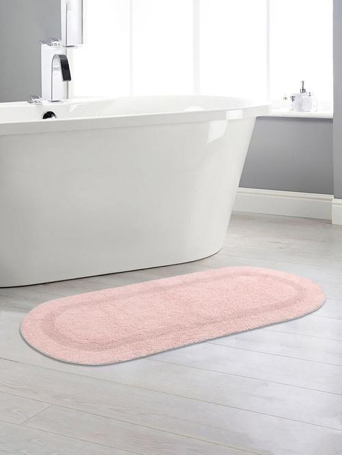 saral home pink cotton multiuse set of 2 bathmats - 50x120 cm - 19351618 - Very Small Image - 1