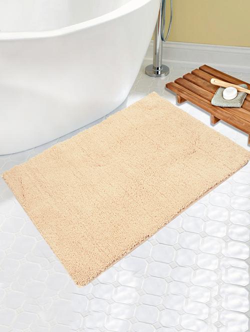 saral home soft anti slip microfiber bathmat -60x100 cm, beige - 19351650 - Very Small Image - 1