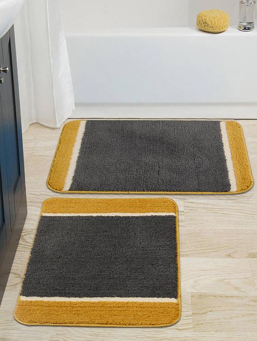 saral home soft microfiber anti-skid bathmat (grey, 40x60 cm) - 19351659 - Very Small Image - 1
