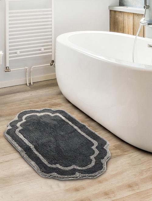 bow super soft bathmat by saral home - 50x80 cm (grey) - 19351682 - Very Small Image - 1