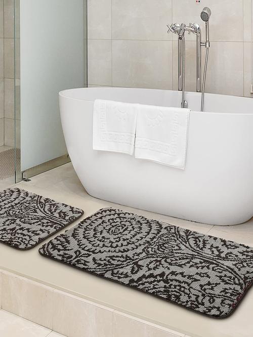 ico super soft bathmat by saral home (set of 2, 45x120 cm, 45x50 cm) (grey) - 19351690 - Very Small Image - 1
