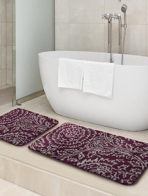 ico super soft bathmat by saral home (set of 2, 45x120 cm, 45x50 cm) (purple) - 19351691 - Very Small Image - 1